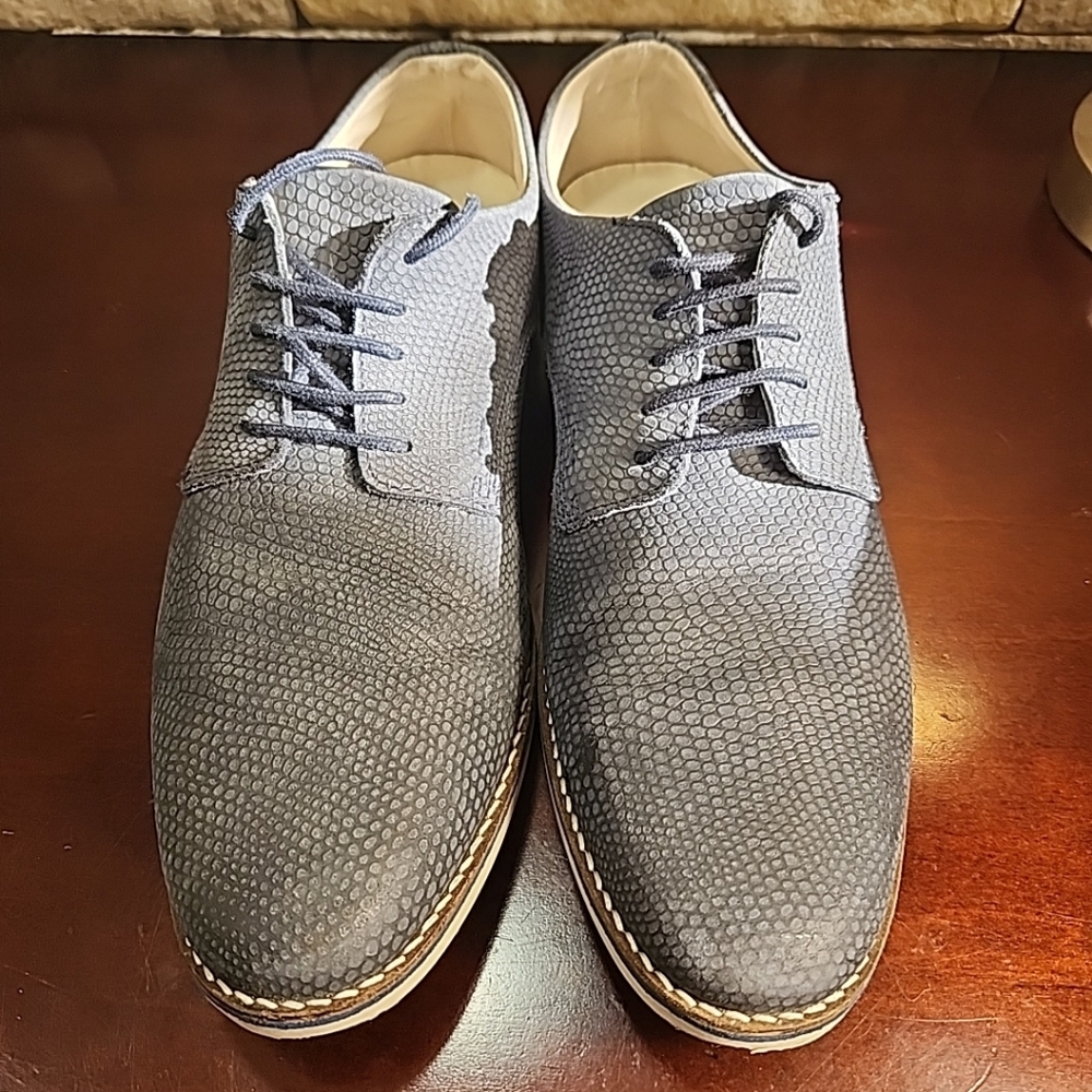 Bull Boxer Handcrafted Rios Blue Python Print Lea… - image 2